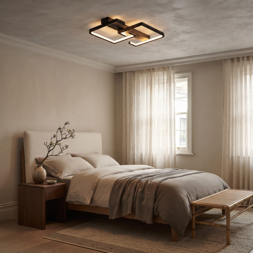 Black Nordic Dimmable LED Ceiling Light with Remote