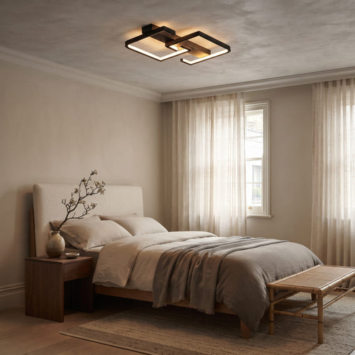Black Nordic Dimmable LED Ceiling Light with Remote
