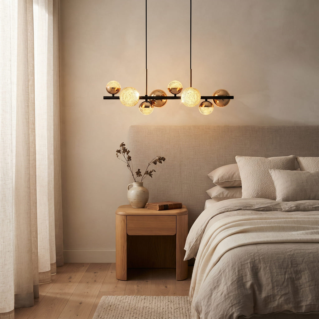 Multi-Head Pendant Light with Remote & LED Bulbs