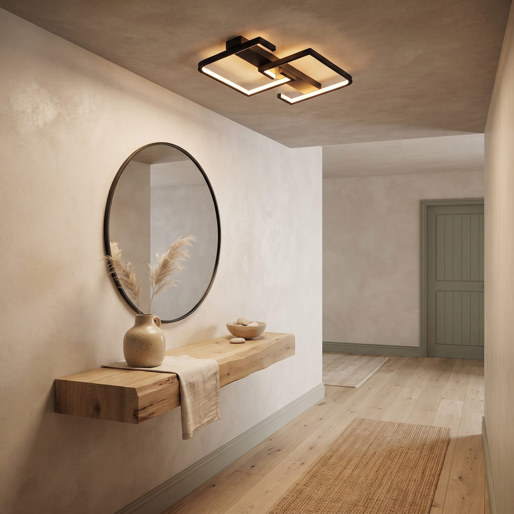 Black Nordic Dimmable LED Ceiling Light with Remote