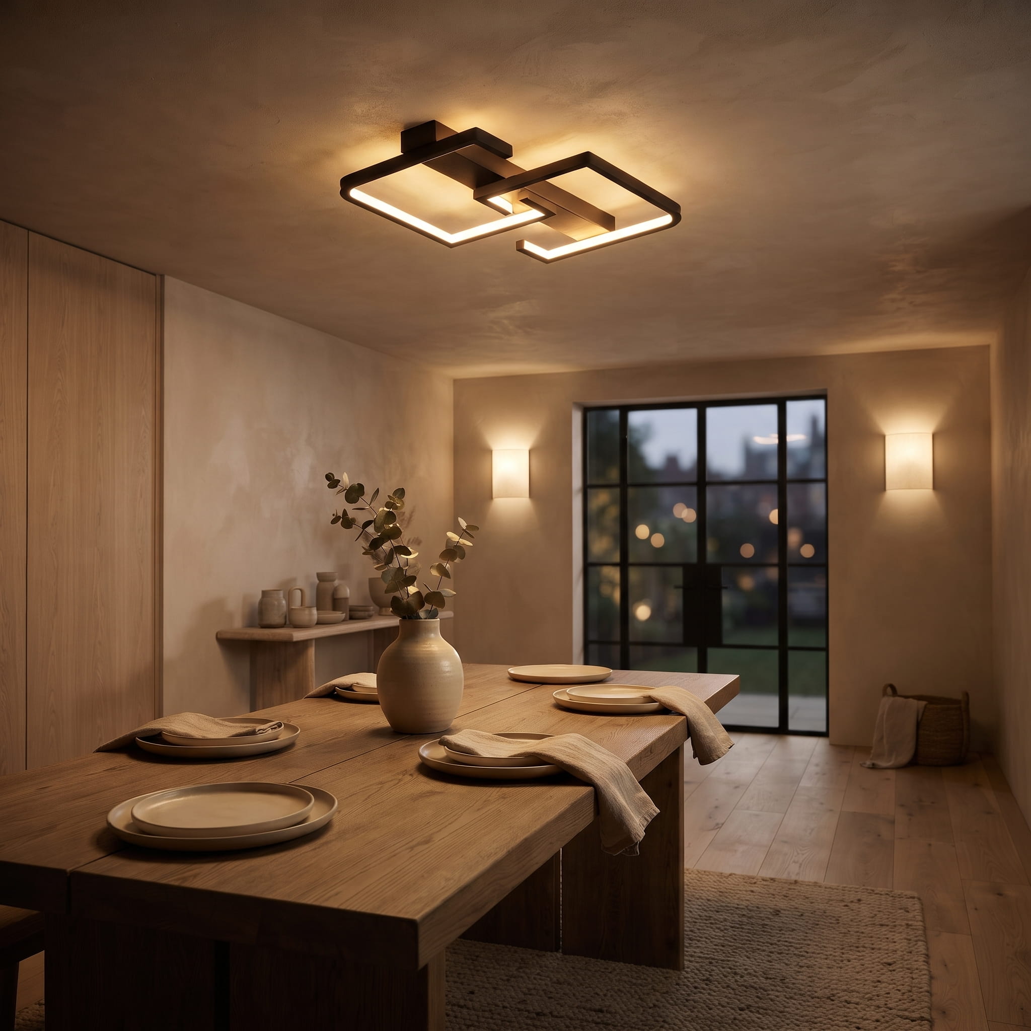 Black Nordic Dimmable LED Ceiling Light with Remote