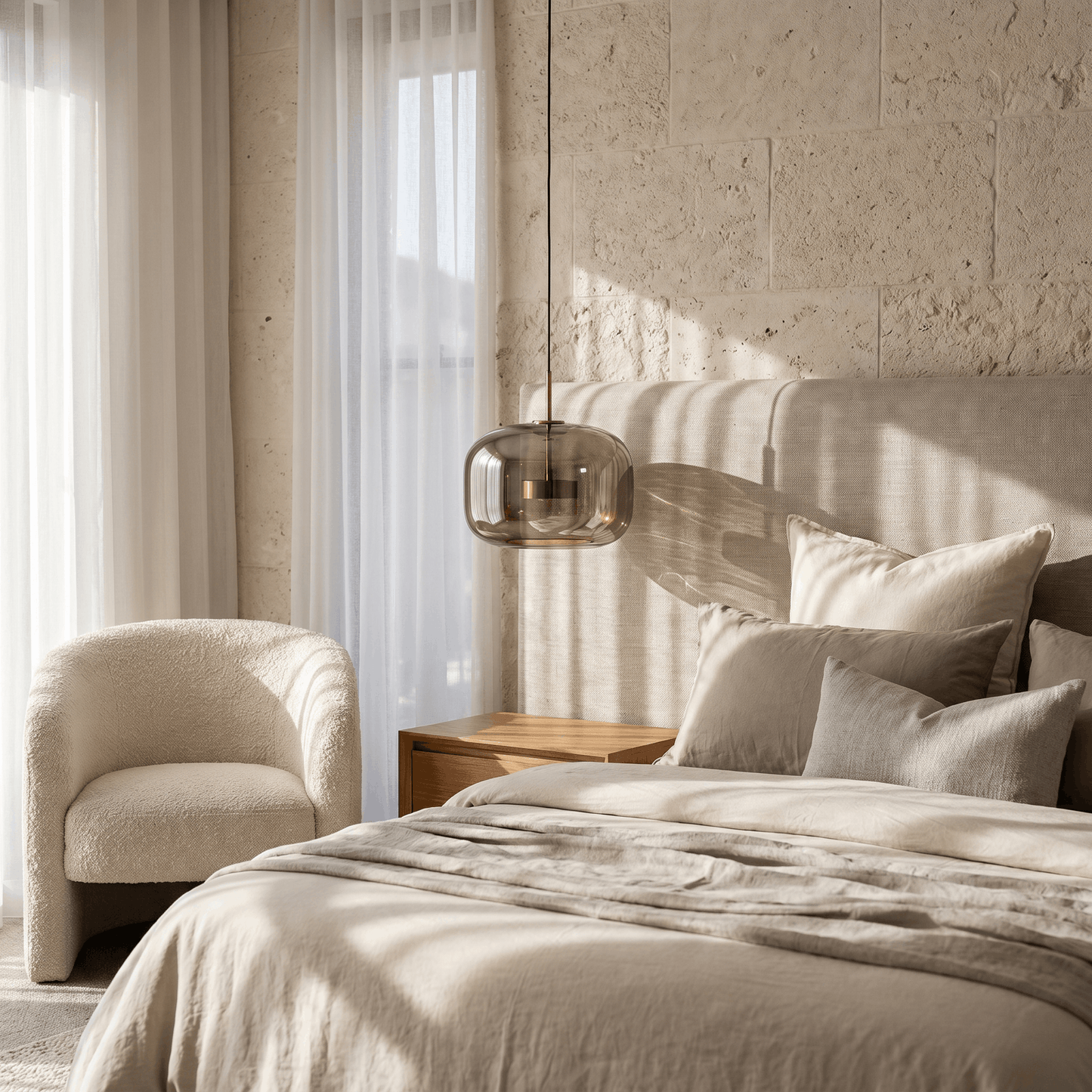 Retro Hailie Smoked Glass LED Pendant Light