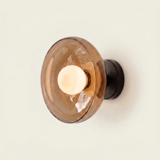 Vintage Cream Glass Wall Light Round Bubble Shade Bedroom Hallway